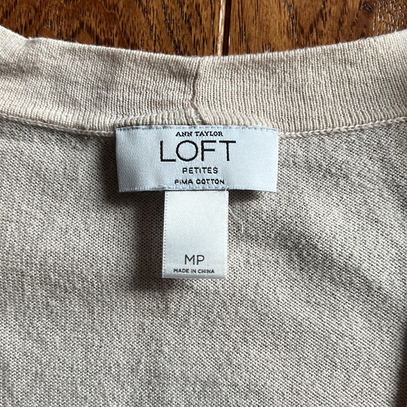 Loft Short Sleeved Button Cardigan, Cream Size MP - Picture 3 of 7